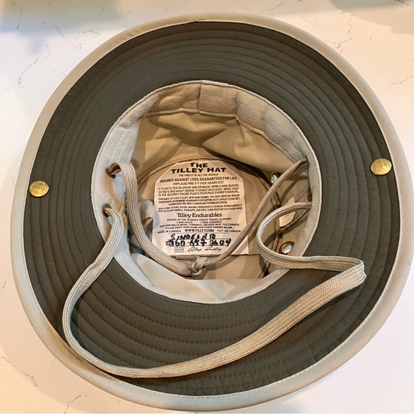 Tilley LT3 Water Repellent Snap Up Hat Tan Brown Size 7 1/4 - Picture 10 of 15